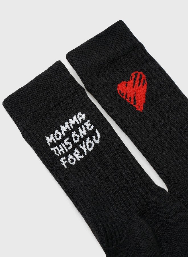 SLEEFS Momma Black Crew Socks - Image 5